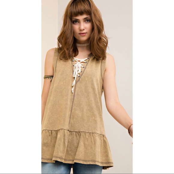 Acid Wash Sleeveless Hoodie Top - Picture 3 of 11